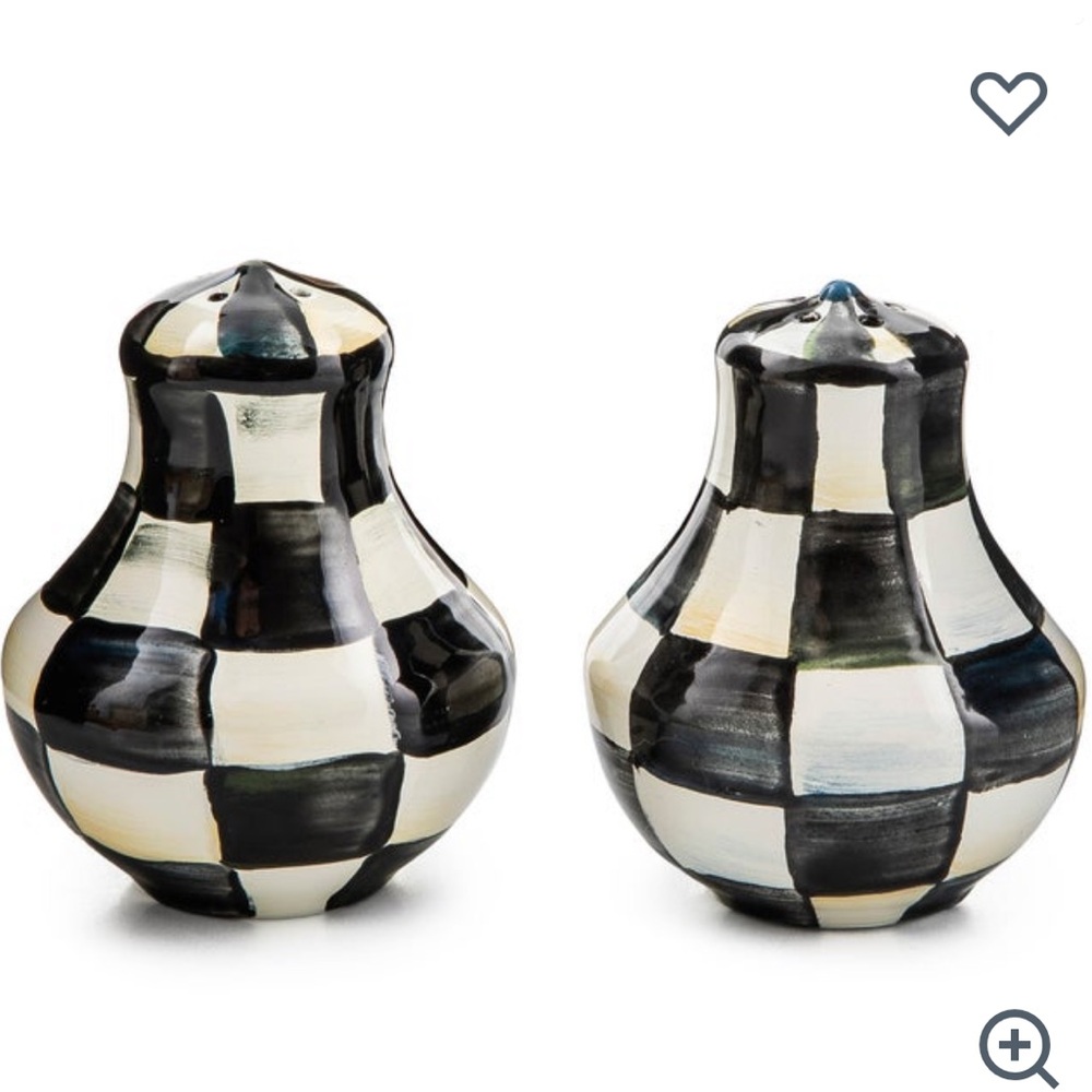 Mackenzie Childs Salt and Pepper Shakers in Courtly Check